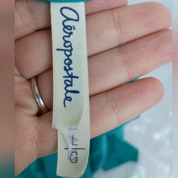 AEROPOSTALE Teal And Silver Shimmering Shirt(#1,262) - Picture 2 of 6